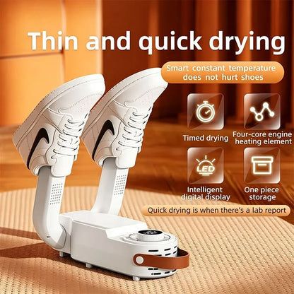 Foldable Shoe Dryer with Intelligent Timer – Quick-Dry Hot Air Shoe Warmer & Deodorizing Footwear Dryer