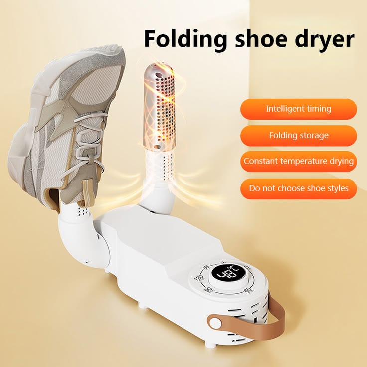 Foldable Shoe Dryer with Intelligent Timer – Quick-Dry Hot Air Shoe Warmer & Deodorizing Footwear Dryer